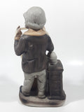Vintage The Tycoon Man Pulling Ticker Paper 7" Tall Figurine Sculpture