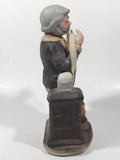 Vintage The Tycoon Man Pulling Ticker Paper 7" Tall Figurine Sculpture