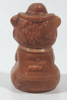 Vintage Smokey The Bear Forest Ranger Shaped Brown 3 3/8" Tall Ceramic Salt and Pepper Shaker (Single)