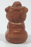 Vintage Smokey The Bear Forest Ranger Shaped Brown 3 3/8" Tall Ceramic Salt and Pepper Shaker (Single)