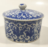 Vintage Griffon Bird and Floral Pattern 4" Porcelain Dish with Lid
