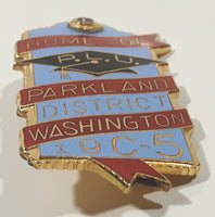 Vintage Lions Club District 19 C-5 P.L.U. Home of Parkland Washington 1" x 2 1/4" Enamel Metal Lapel Pin
