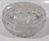 Vintage 5" Wide Star Pattern Leaded Crystal Glass Candy Dish with Lid