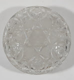 Vintage 5" Wide Star Pattern Leaded Crystal Glass Candy Dish with Lid