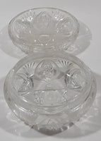 Vintage 5" Wide Star Pattern Leaded Crystal Glass Candy Dish with Lid