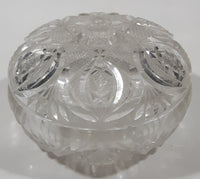 Vintage 5" Wide Star Pattern Leaded Crystal Glass Candy Dish with Lid