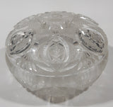 Vintage 5" Wide Star Pattern Leaded Crystal Glass Candy Dish with Lid