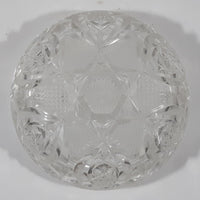 Vintage 5" Wide Star Pattern Leaded Crystal Glass Candy Dish with Lid