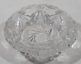 Vintage 5 1/4" Wide Star Pattern Lead Crystal Glass Ash Tray