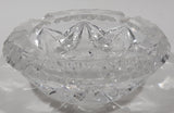 Vintage 5 1/4" Wide Star Pattern Lead Crystal Glass Ash Tray