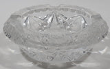 Vintage 5 1/4" Wide Star Pattern Lead Crystal Glass Ash Tray