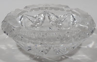 Vintage 5 1/4" Wide Star Pattern Lead Crystal Glass Ash Tray