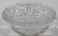 Vintage 5 1/4" Wide Star Pattern Lead Crystal Glass Ash Tray