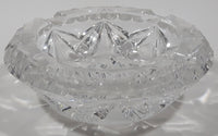 Vintage 5 1/4" Wide Star Pattern Lead Crystal Glass Ash Tray