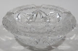 Vintage 5 1/4" Wide Star Pattern Lead Crystal Glass Ash Tray