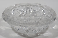 Vintage 5 1/4" Wide Star Pattern Lead Crystal Glass Ash Tray