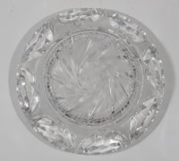 Vintage 5 1/4" Wide Star Pattern Lead Crystal Glass Ash Tray