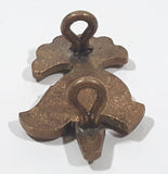 Vintage Spartan Soldier Armor Helmet Shaped 1/2" x 7/8" Bronze Tone Hat Cap Shoulder Badge Military Insignia
