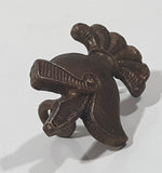 Vintage Spartan Soldier Armor Helmet Shaped 1/2" x 7/8" Bronze Tone Hat Cap Shoulder Badge Military Insignia