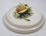 Vintage Fable Loraleigh Shearing Yellow Flowers and Green Leaves 6 1/4" x 8" Ceramic Wall Plaque