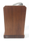 Vintage Jumping Salmon or Trout Fish 6 1/2" Tall Metal and Wood Bookend