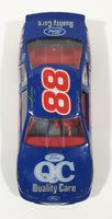 1995 Racing Champions NASCAR #88 Dale Jarrett Ford Thunderbird Blue Ford Quality Care Red Carpet Lease 1/24 Scale Die Cast Toy Car Vehicle