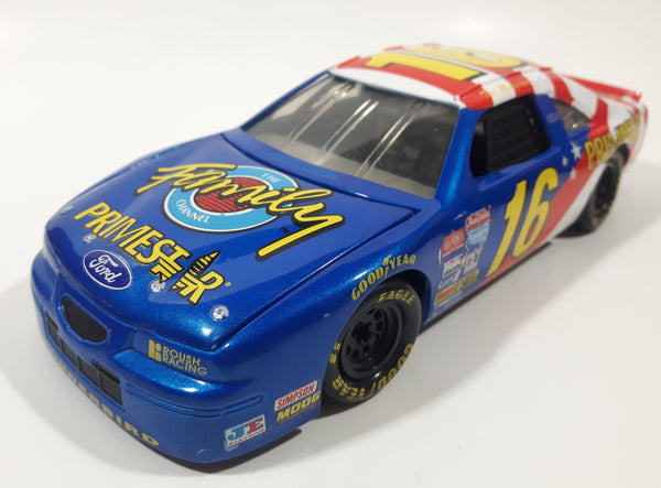 1991 Revell NASCAR #16 Ted Musgrave Ford Thunderbird Blue The Family Channel Primestar 1/24 Scale Die Cast Toy Car Vehicle with Opening Hood