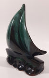Rare Vintage Blue Mountain Pottery Sailboat 7" Tall Figurine Ornament