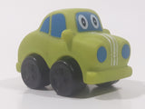 Toddler Car with Eyes Green with White Stripes Rubber Toy Car Vehicle