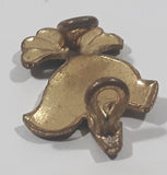Vintage Spartan Soldier Armor Helmet Shaped 1/2" x 7/8" Bronze Tone Hat Cap Shoulder Badge Military Insignia