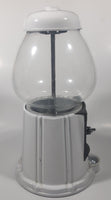 Vintage Continental Gumball Machine Candy Dispenser 11" Tall Metal Coin Bank with Glass Globe Rare White Version