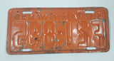 Vintage 1950 Saskatchewan F Orange with Black Letters Vehicle Farm License Plate Tag 21 895