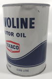 Vintage Texaco Havoline Motor Oil On U.S. Quart 0.946 Litre White 5 1/2" Tall Metal Oil Can