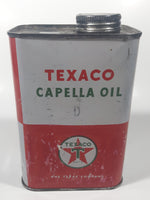 Vintage 1940s Texaco Capella Oil Red and White 6 1/2" Tall Metal Oil Can