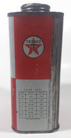 Vintage 1940s Texaco Capella Oil Red and White 6 1/2" Tall Metal Oil Can