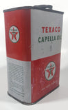 Vintage 1940s Texaco Capella Oil Red and White 6 1/2" Tall Metal Oil Can