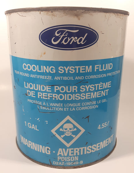 Vintage 1960s Ford Cooling System Fluid Antifreeze Antiboil 1 Gal 4.55L 8 1/8" Tall Metal Coolant Can Oakville, Ontario Canada