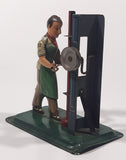 Rare Antique 1940s Machinist Shop Worker Tin Metal Toy Made in Germany U.S. Zone