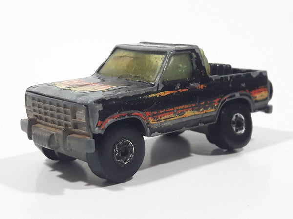 1982 Hot Wheels Ford Bronco Black Die Cast Toy Car SUV Vehicle Malaysia Busted Up