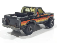 1982 Hot Wheels Ford Bronco Black Die Cast Toy Car SUV Vehicle Malaysia Busted Up