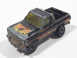 1982 Hot Wheels Ford Bronco Black Die Cast Toy Car SUV Vehicle Malaysia Busted Up