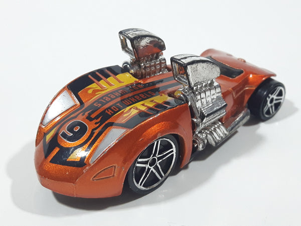 2006 Hot Wheels Big Blocks Twin Mill Hardnoze Metallic Orange Die Cast Toy Race Car Vehicle