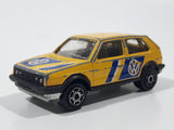 Vintage Majorette No. 235 VW Golf GTI Yellow 1/56 Scale Die Cast Toy Car Vehicle with Opening Rear Hatch