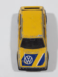 Vintage Majorette No. 235 VW Golf GTI Yellow 1/56 Scale Die Cast Toy Car Vehicle with Opening Rear Hatch