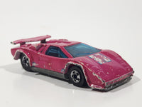 1988 Hot Wheels Color Changers Lamborghini Countach Pink Die Cast Toy Exotic Luxury Car Vehicle