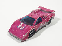 1988 Hot Wheels Color Changers Lamborghini Countach Pink Die Cast Toy Exotic Luxury Car Vehicle