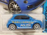 2015 Hot Wheels HW City Fiat 400 Polizia Blue Die Cast Toy Car Vehicle New in Package