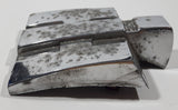 Vintage International Harvester 4" x 3 1/4" Chrome Metal Tractor Emblem Badge 184121 R1