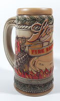 Vintage The Stroh Brewery Co. Ceramarte Brazil Heritage Series VI Stroh's Fire Brewed Beer 7 1/2" Tall Embossed Ceramic Beer Stein