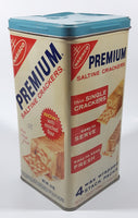 Vintage 1960s Nabisco Premium Saltine Crackers 9 1/2" Tall Tin Metal Container